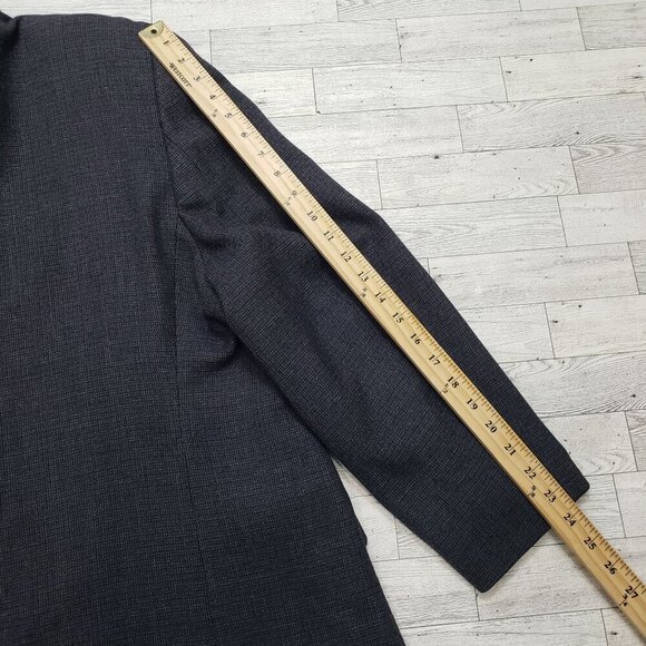 Pronto Uomo Tweed Lambswool Blazer Sport Coat Suit Jacket Dark Blue Mens 52R - Picture 11 of 12